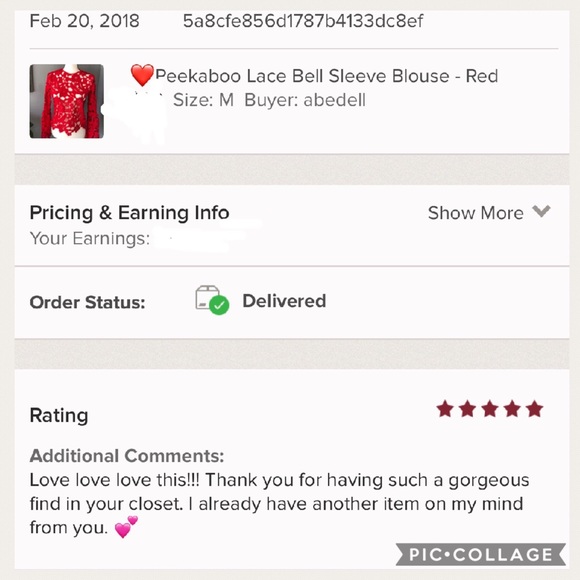 Peekaboo Lace Bell Sleeve Blouse - Red - Picture 6 of 7